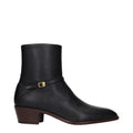 Valentino Garavani Schwarze Leder-Stiefeletten