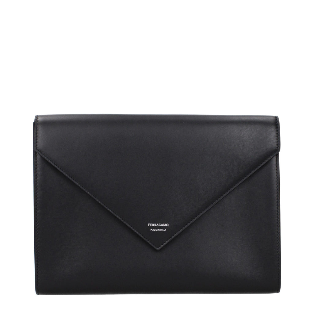Ferragamo Schwarze Leder-Clutch