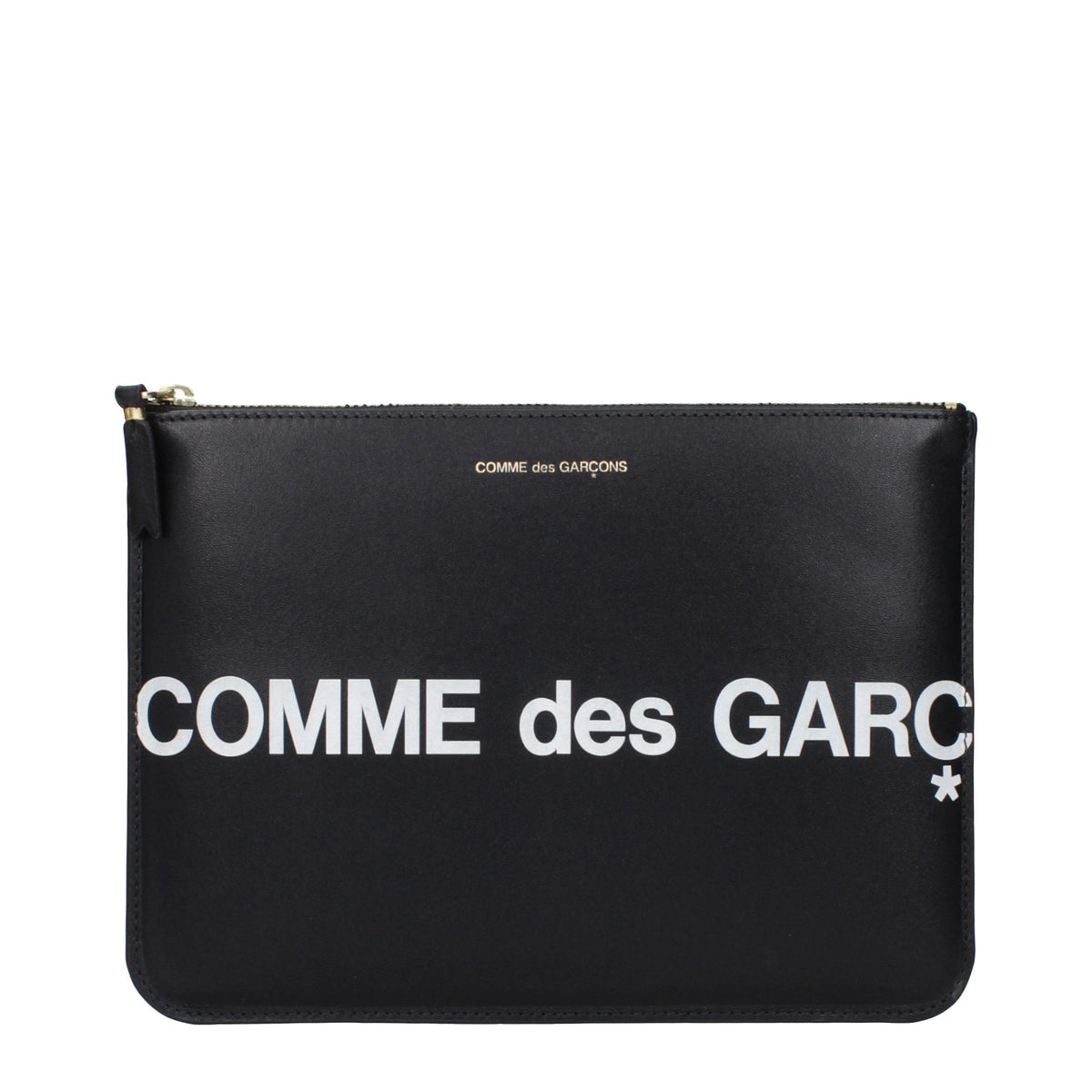 Comme Des Garçons Schwarze Leder-Clutch