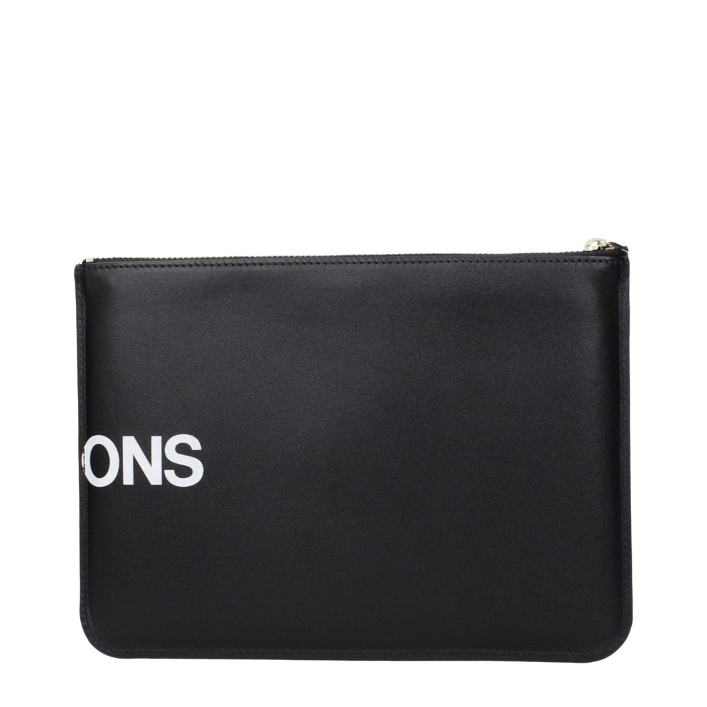 Comme Des Garçons Schwarze Leder-Clutch