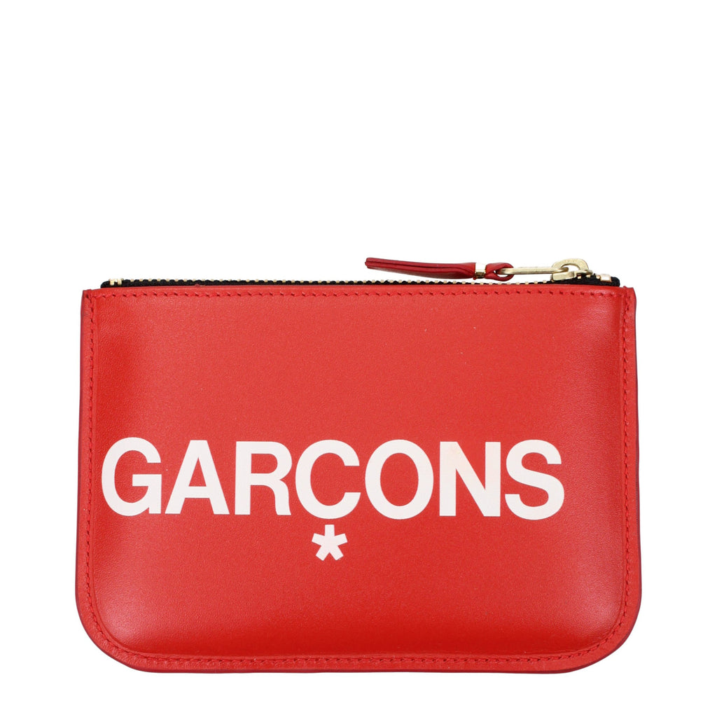 Comme Des Garçons Roter Leder-Kartenhalter