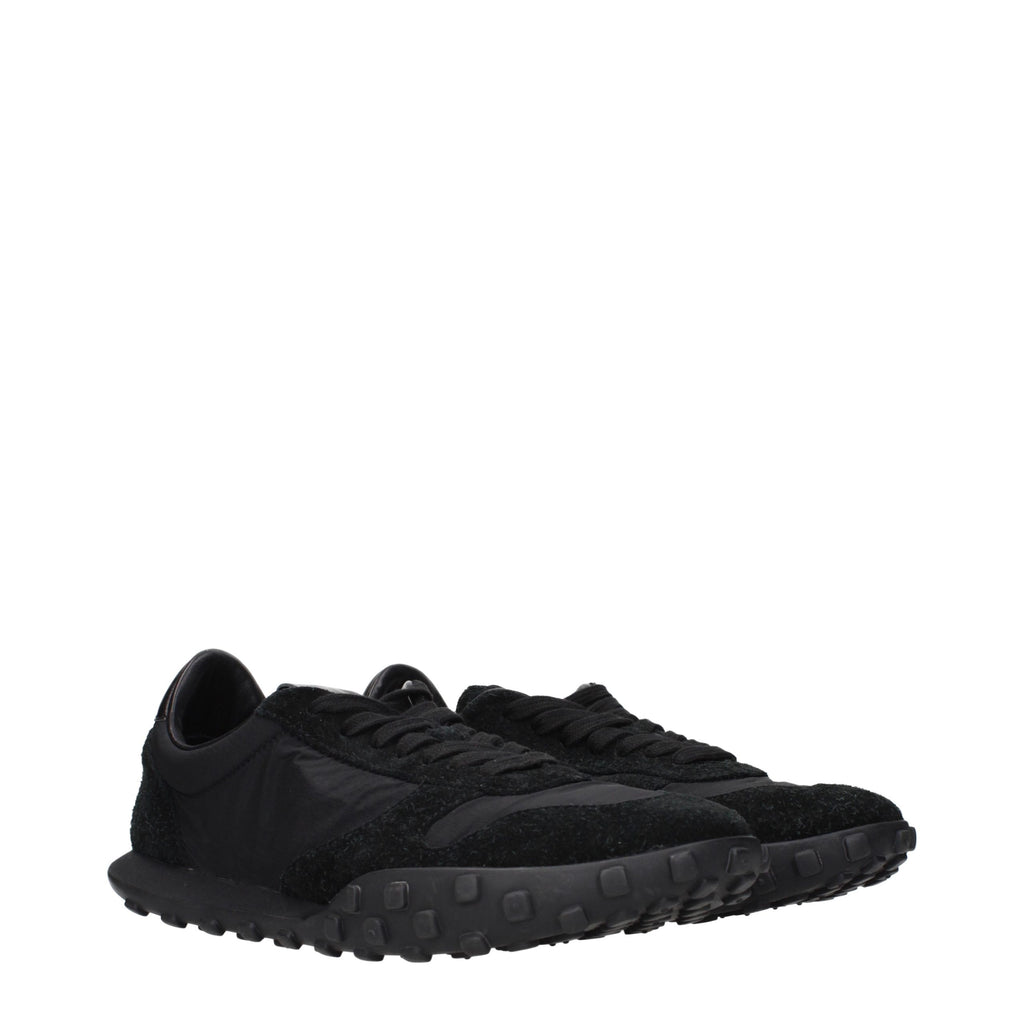 Jil Sander Schwarze Low-Top-Sneaker aus Stoff