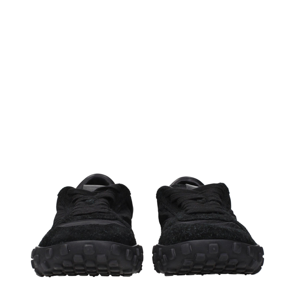 Jil Sander Schwarze Low-Top-Sneaker aus Stoff