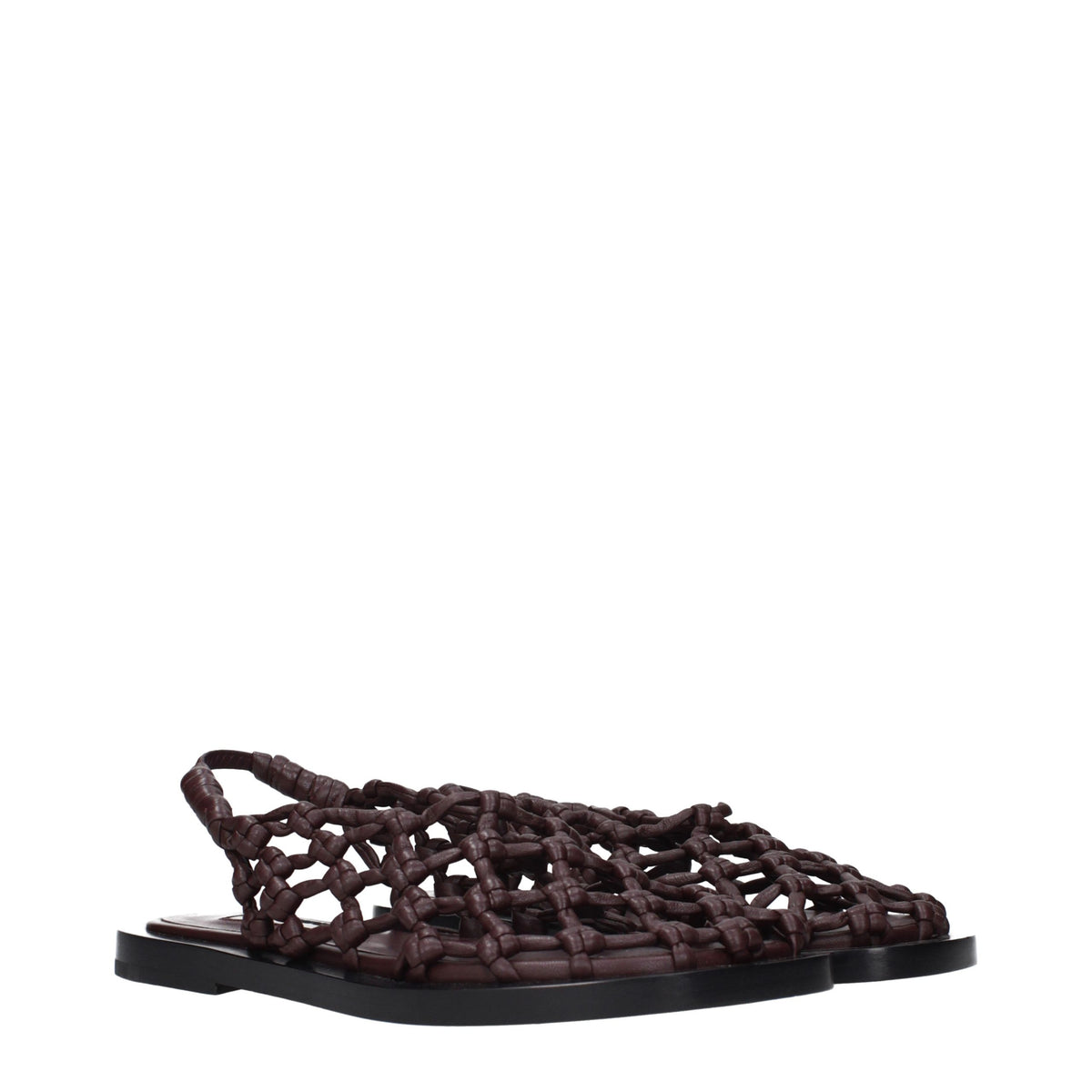 Jil Sander Braune Ledersandalen