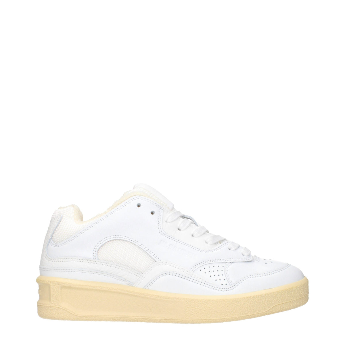 Jil Sander Weiße Low-Top-Sneaker aus Leder