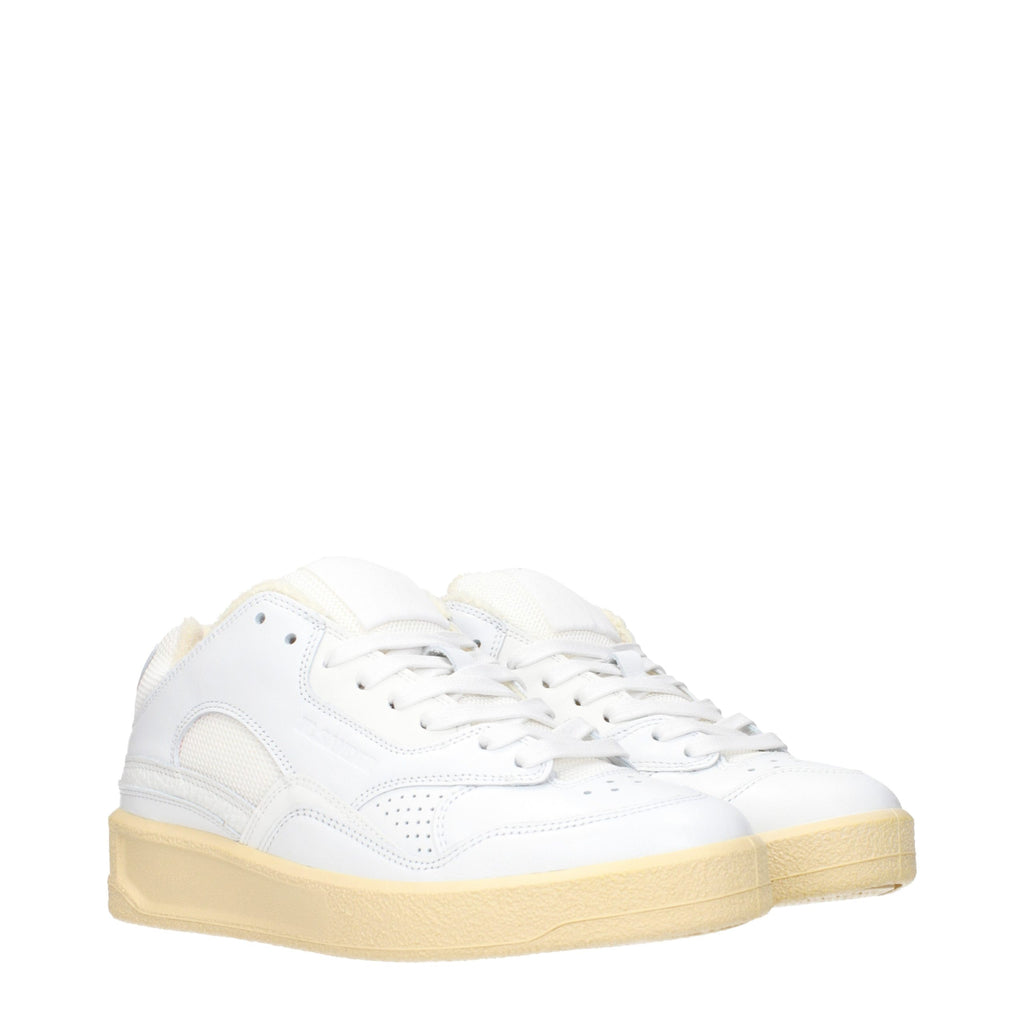 Jil Sander Weiße Low-Top-Sneaker aus Leder