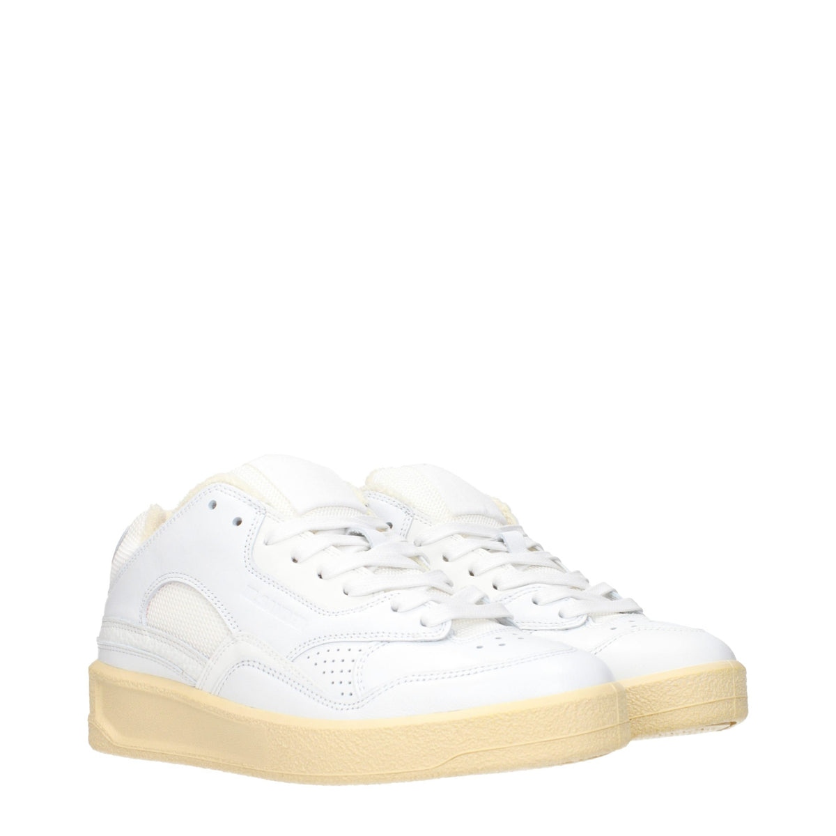 Jil Sander Weiße Low-Top-Sneaker aus Leder