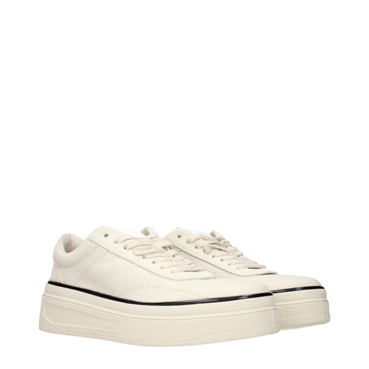 Jil Sander Beige Stoff Plateau-Sneaker