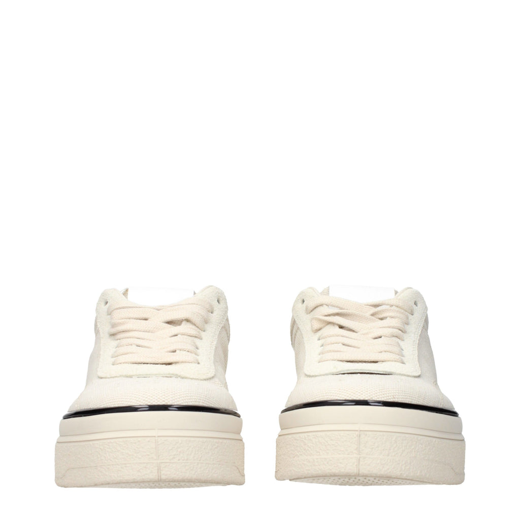 Jil Sander Beige Stoff Plateau-Sneaker