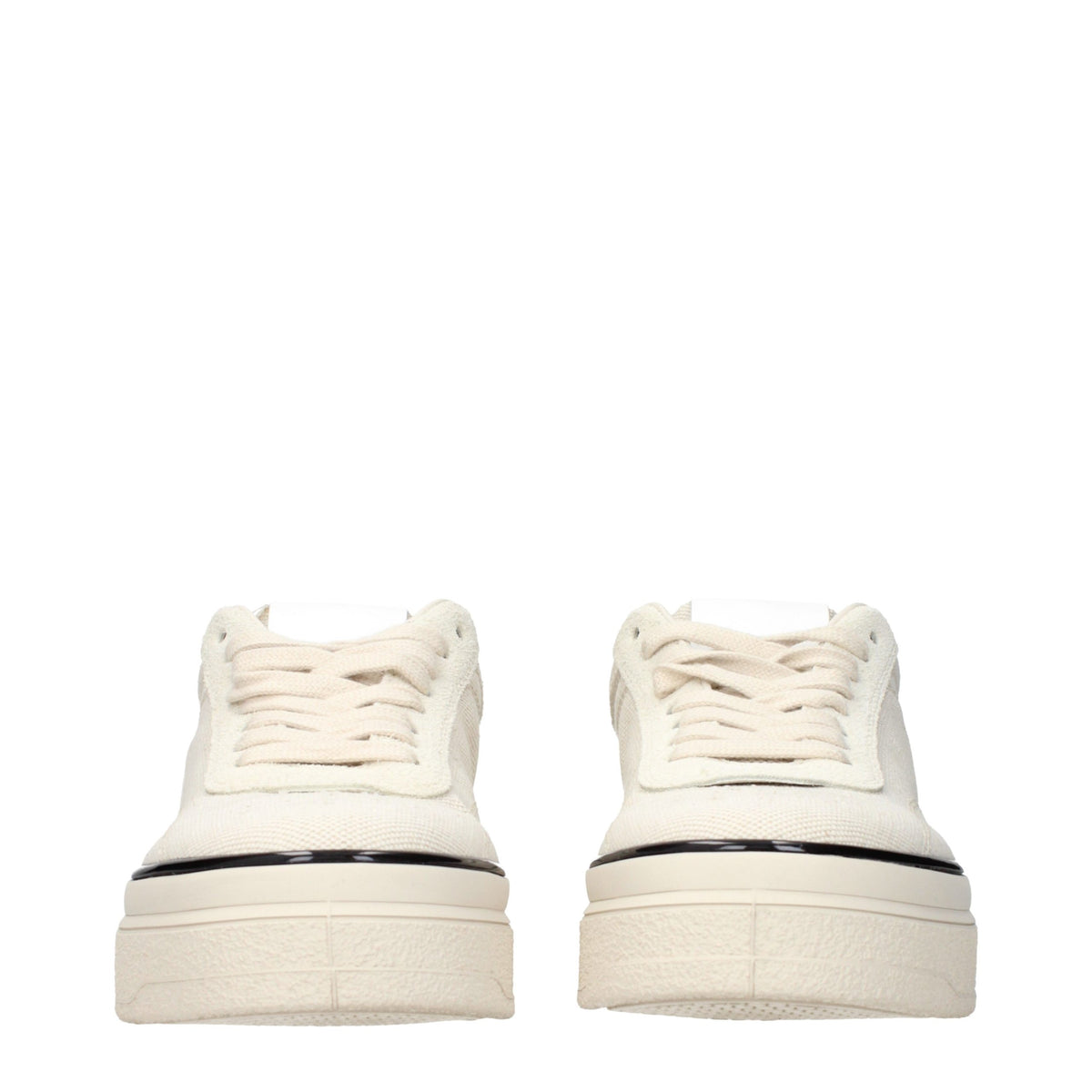 Jil Sander Beige Stoff Plateau-Sneaker