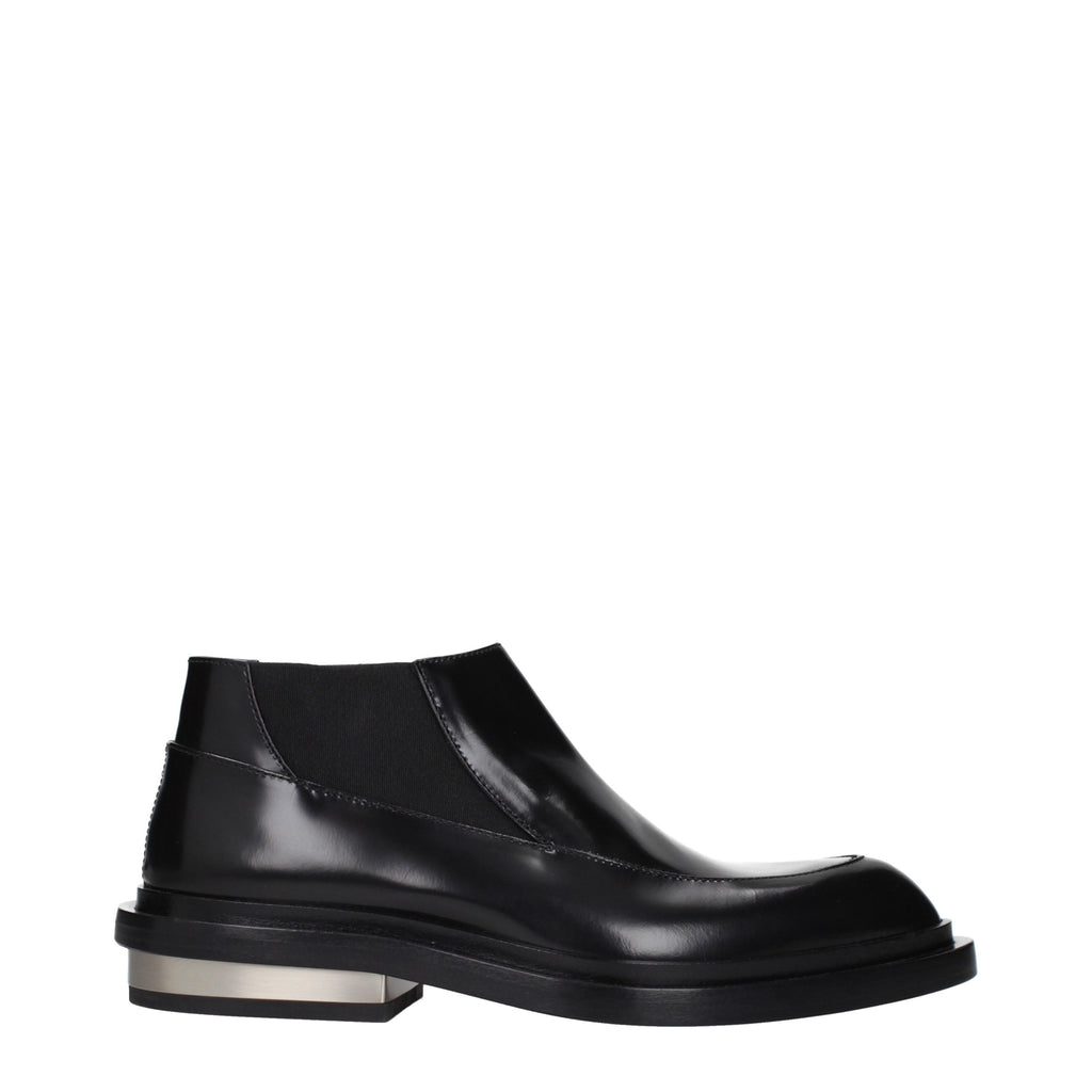 Jil Sander Schwarze Leder-Stiefeletten