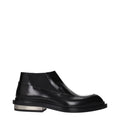 Jil Sander Schwarze Leder-Stiefeletten