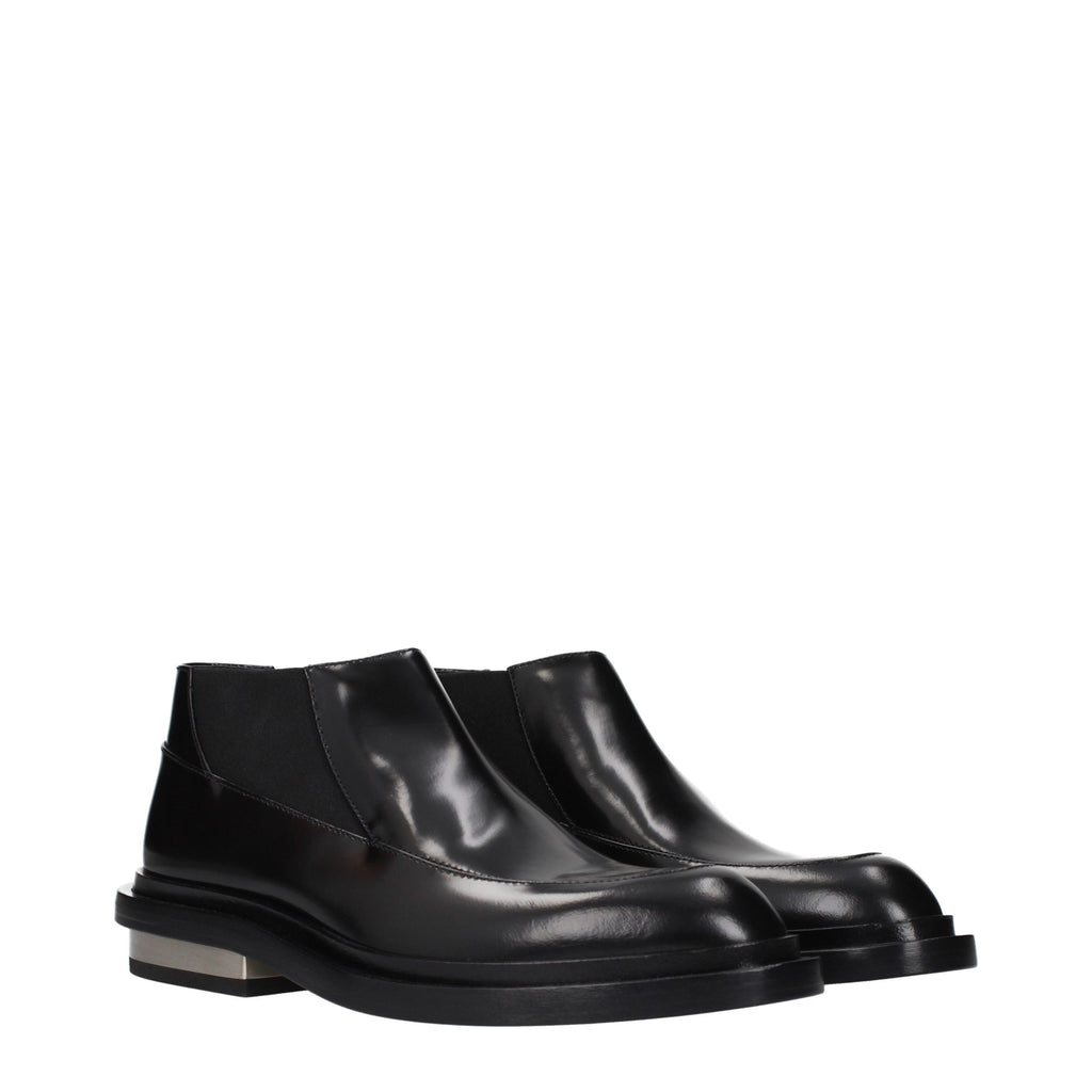 Jil Sander Schwarze Leder-Stiefeletten