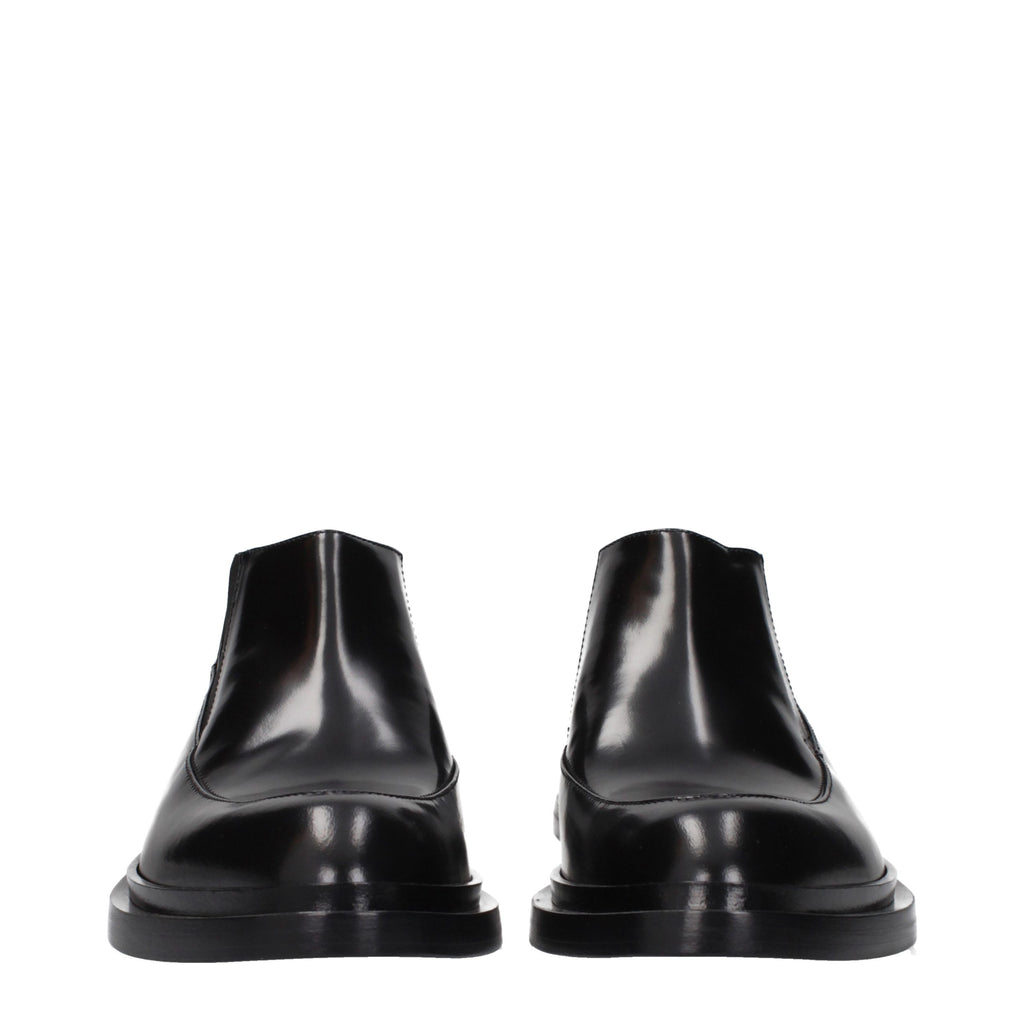 Jil Sander Schwarze Leder-Stiefeletten