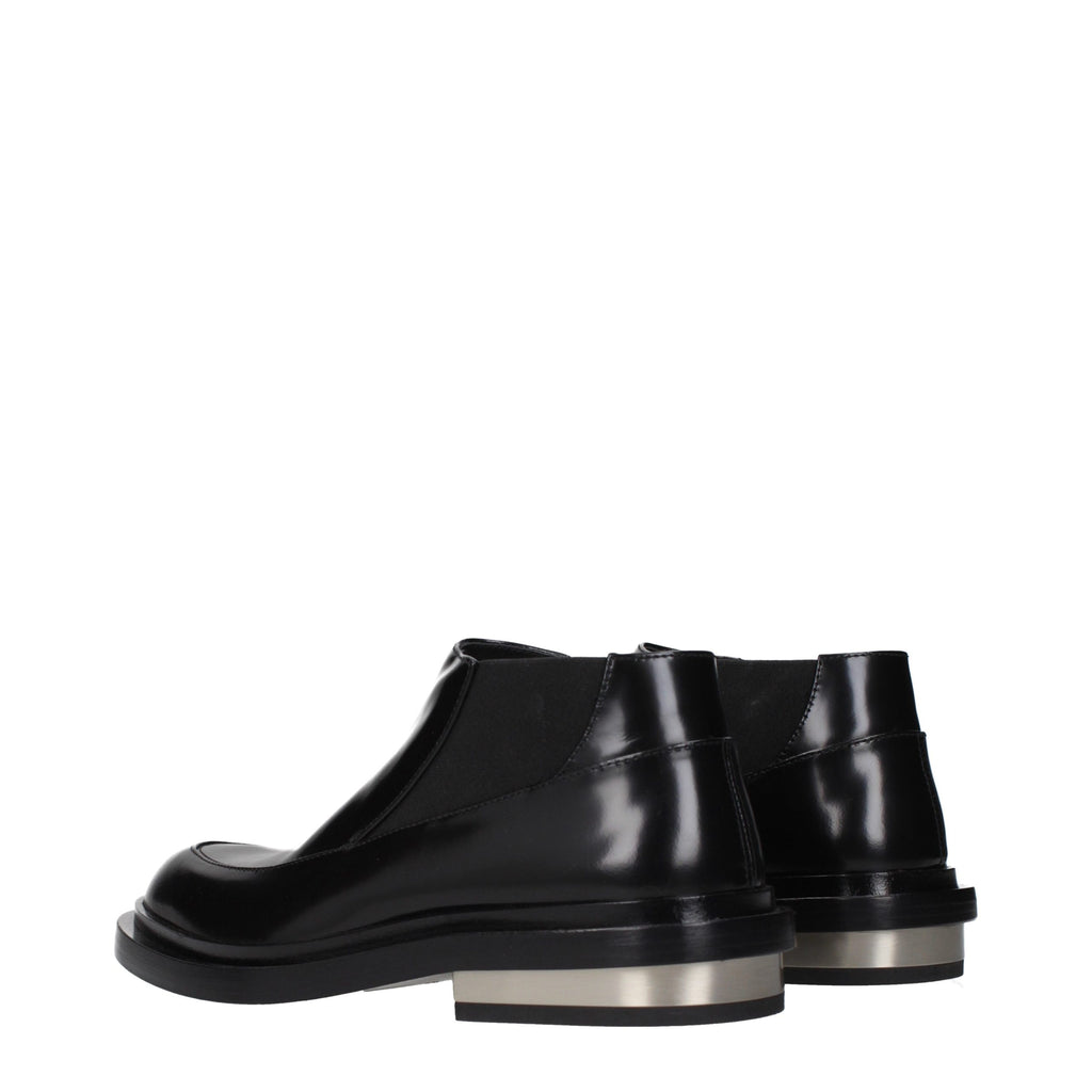 Jil Sander Schwarze Leder-Stiefeletten
