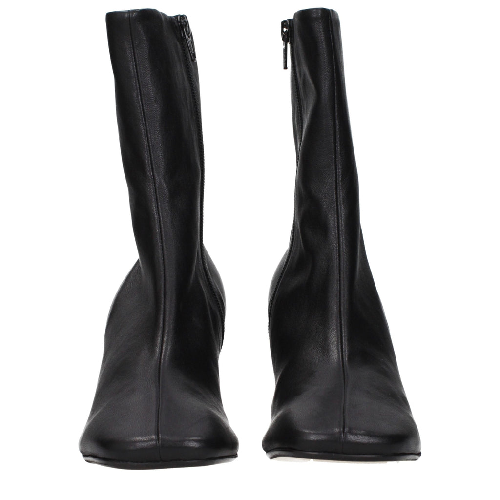 Dries Van Noten Schwarze Leder-Stiefeletten