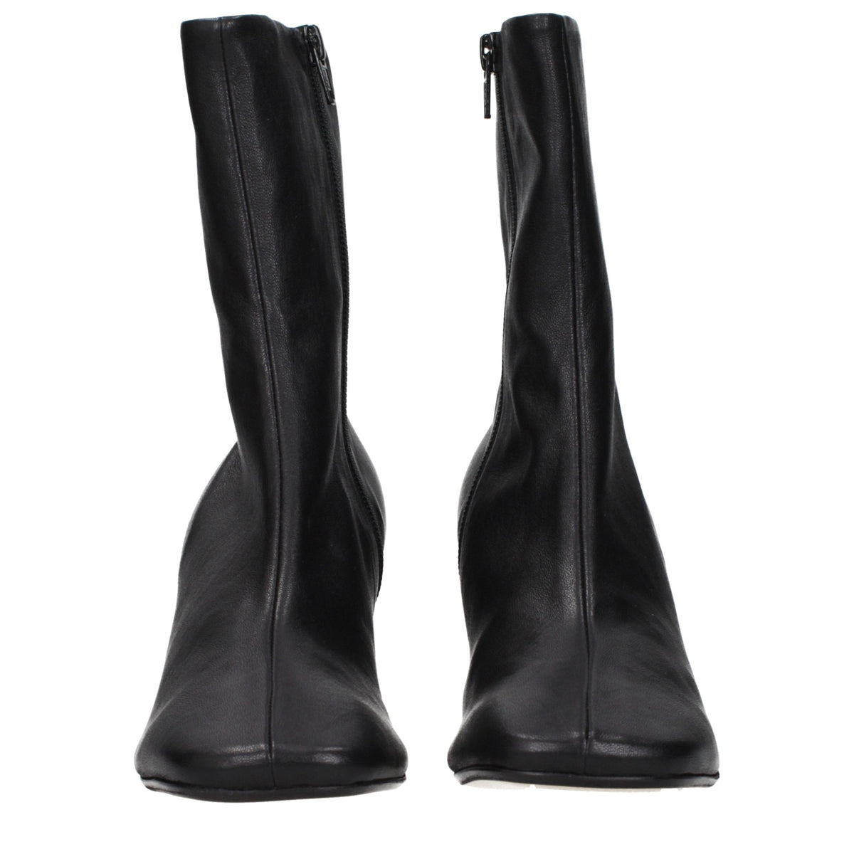 Dries Van Noten Schwarze Leder-Stiefeletten