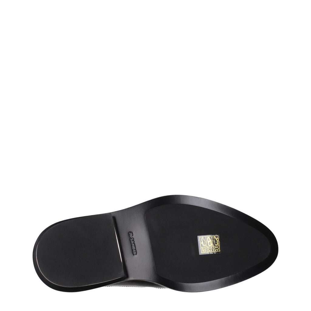 Jil Sander Schwarze Leder-Stiefeletten