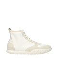 Jil Sander Weiße Stoff-Sneaker mit dicker Sohle