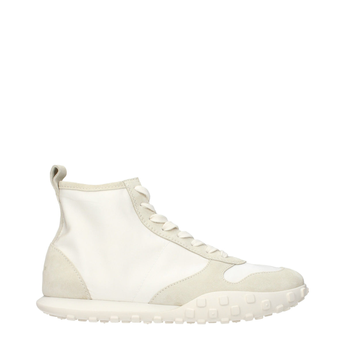 Jil Sander Weiße Stoff-Sneaker mit dicker Sohle