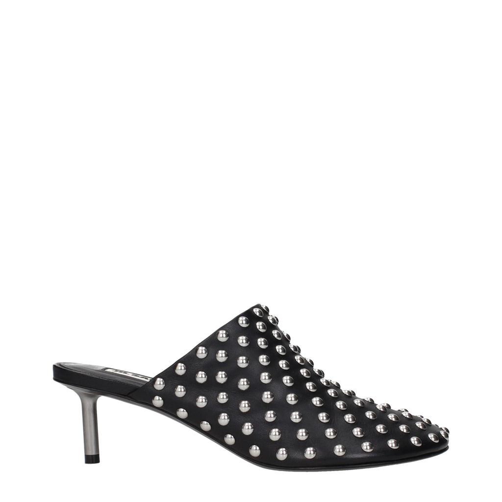 Jil Sander Schwarze Mules aus Leder