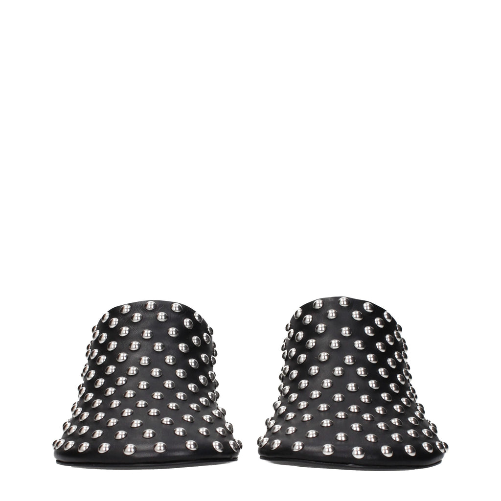 Jil Sander Schwarze Mules aus Leder