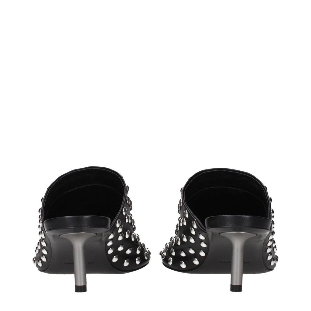 Jil Sander Schwarze Mules aus Leder
