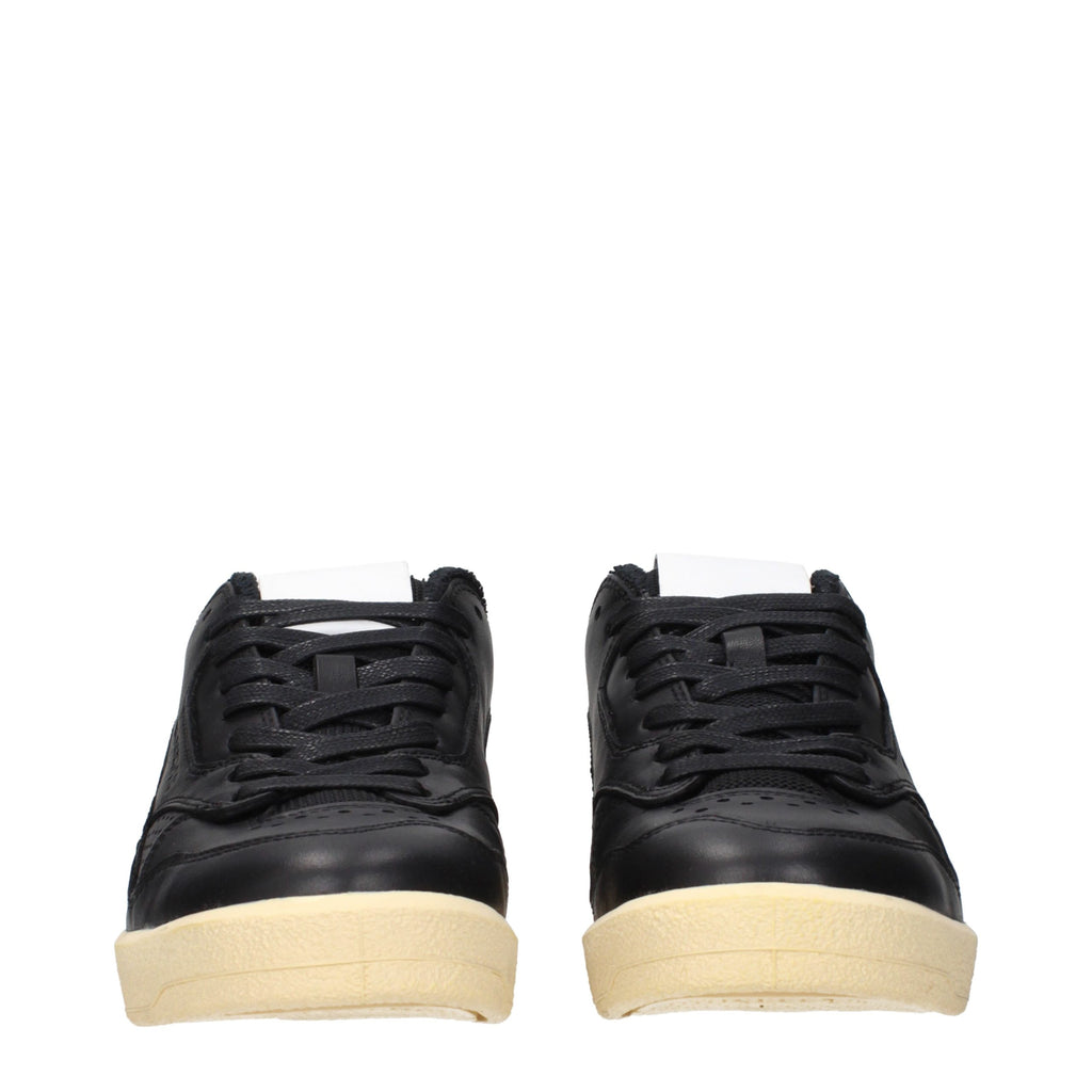 Jil Sander Schwarze Leder Low-Top-Sneaker