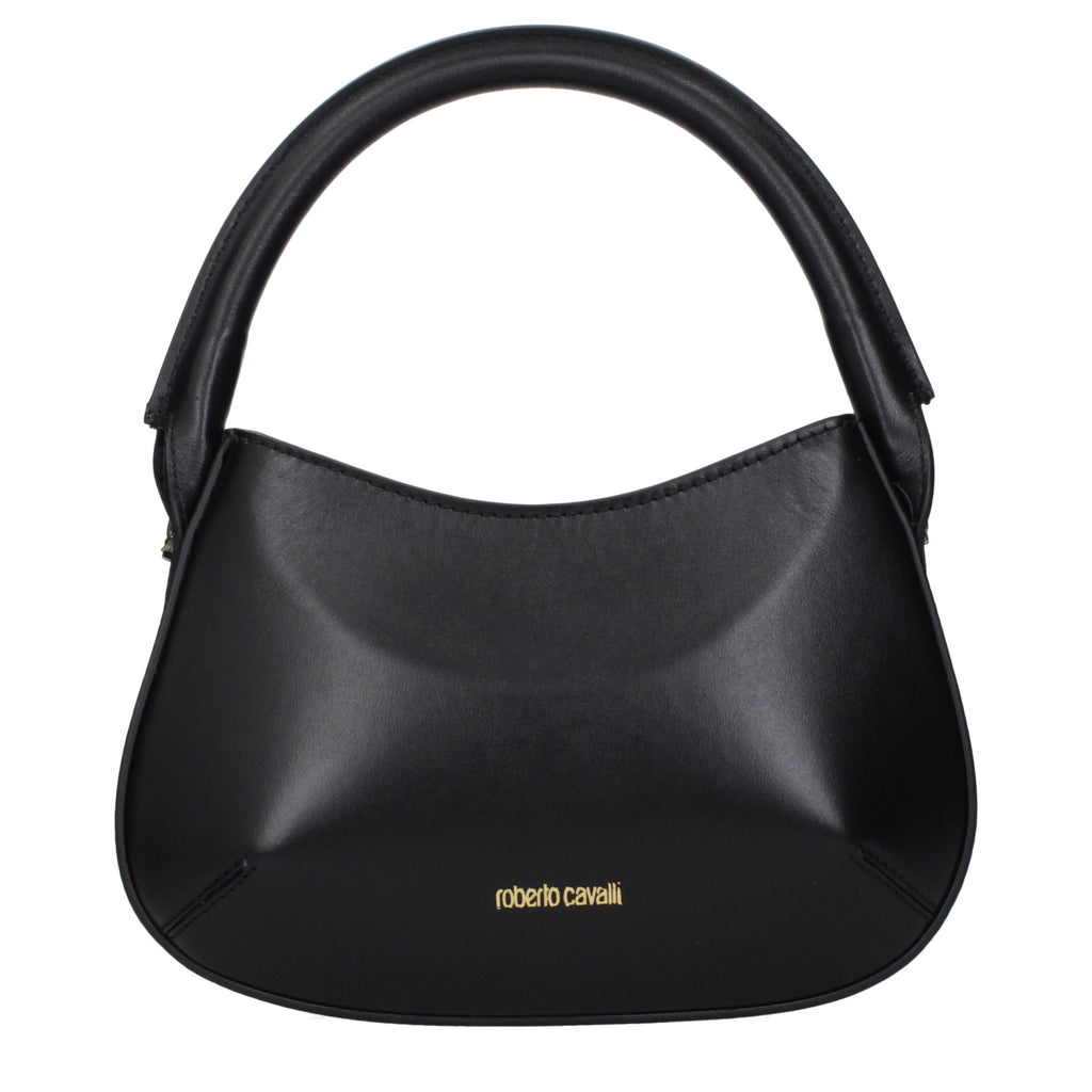 Roberto Cavalli Schwarze Lederhandtasche