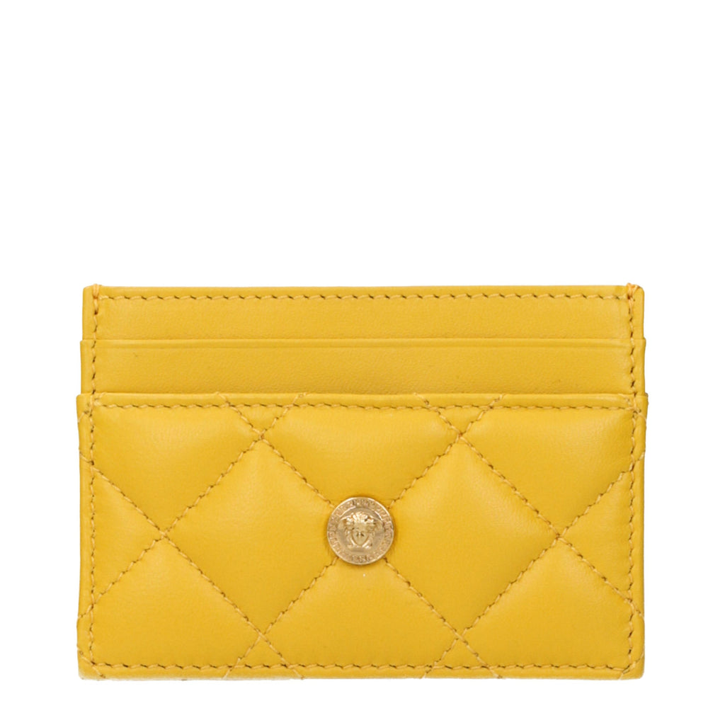 Versace Gelbe Leder-Kartenhülle