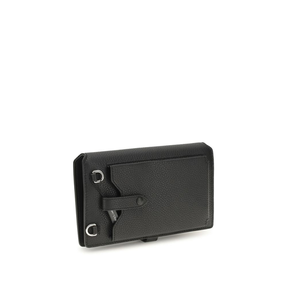 Dolce & Gabbana Schwarze Bos Taurus Kalbsleder Schultertasche