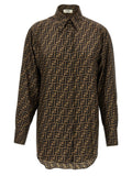 Fendi Braune Seidenbluse