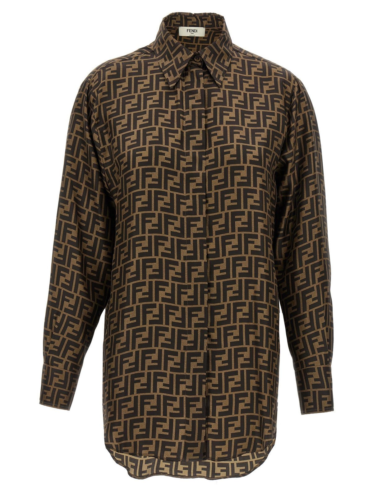 Fendi Braune Seidenbluse