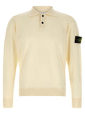 Stone Island Weiße Strickjacke aus reiner Schurwolle