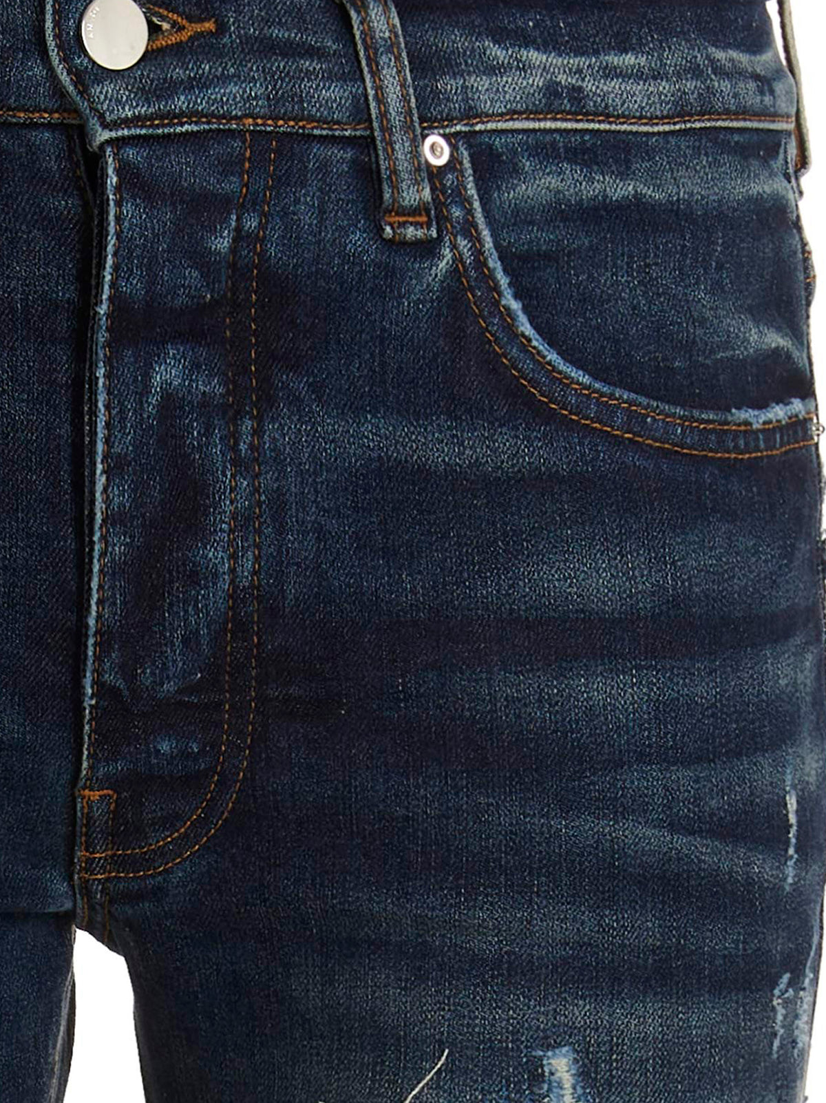 Amiri Blaue Baumwoll-Skinny-Jeans