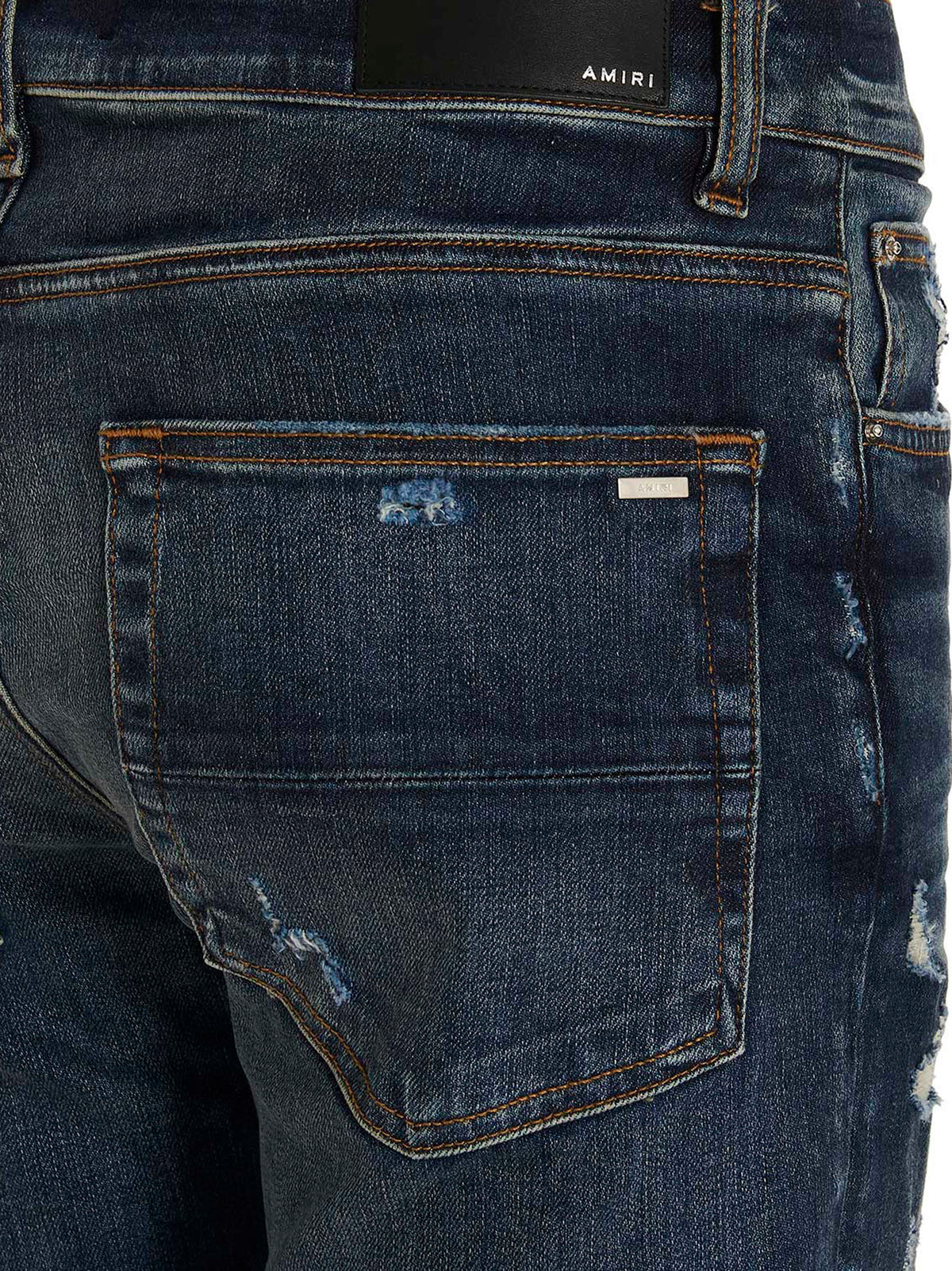 Amiri Blaue Baumwoll-Skinny-Jeans