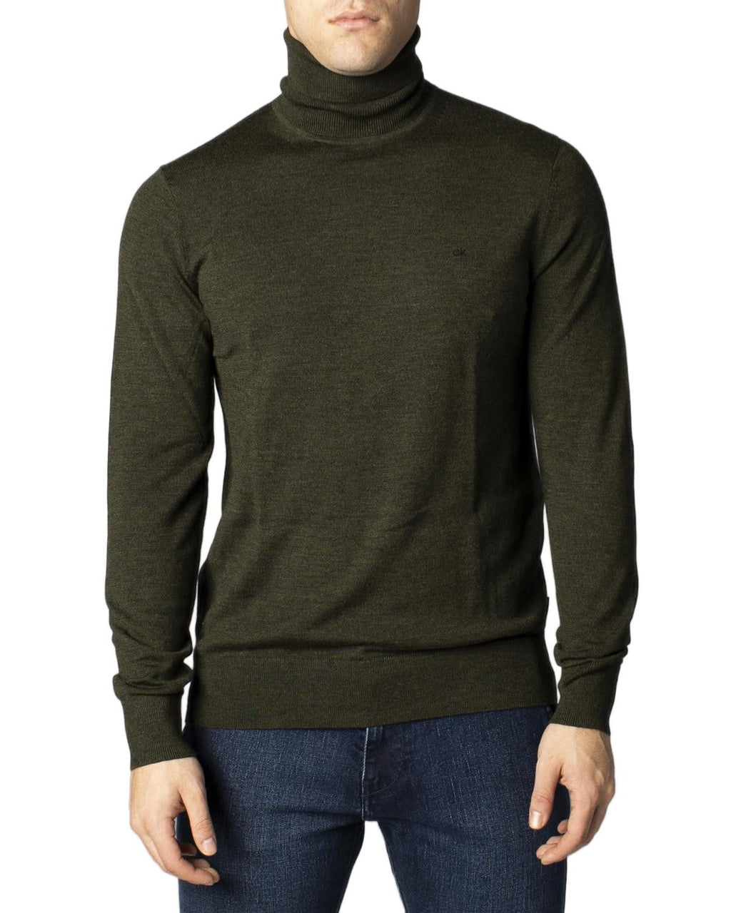 Calvin Klein Jeans Zweifarbiger Baumwollrollkragenpullover