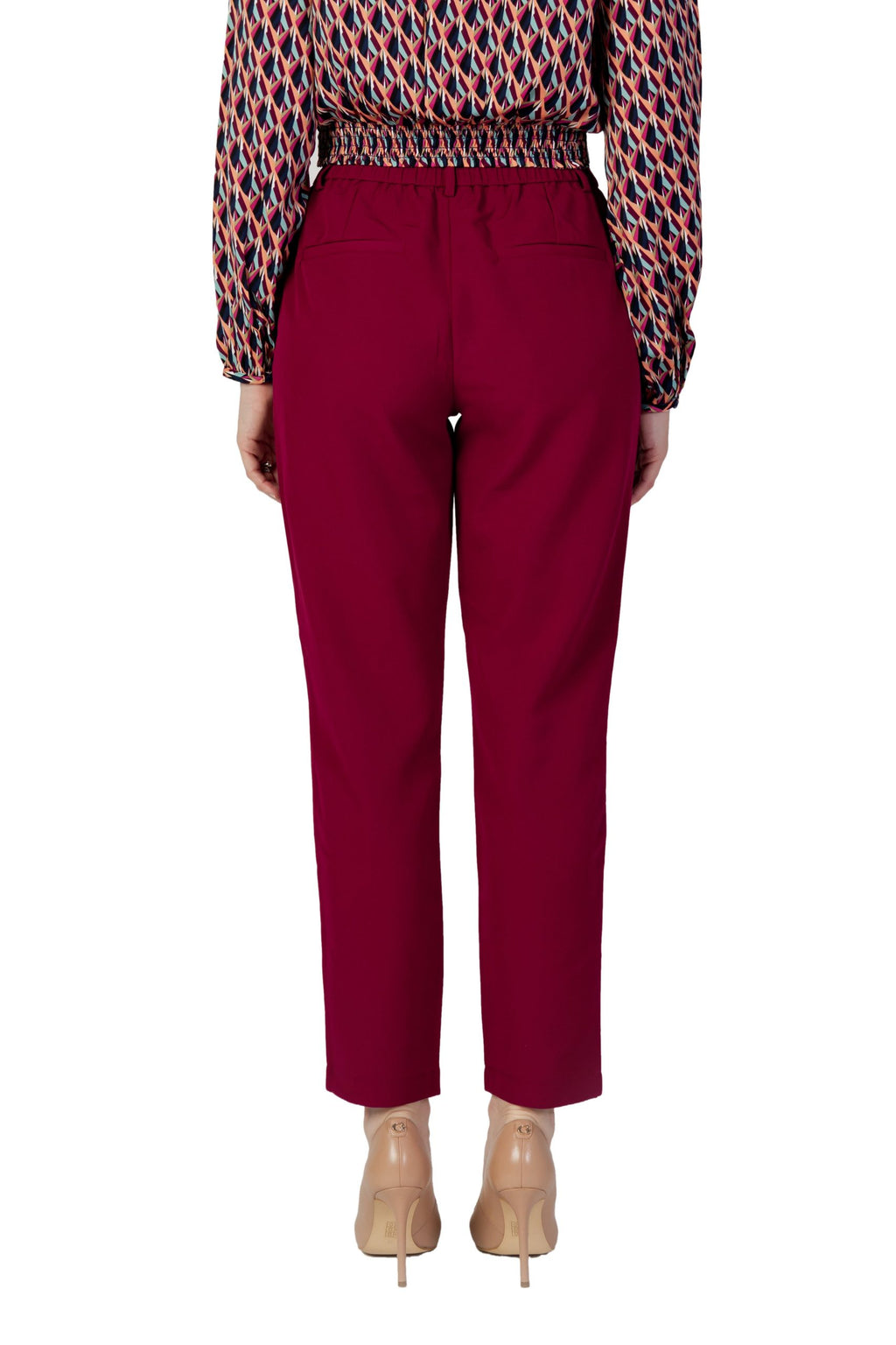 Vila Clothes Bordeauxfarbene Hose aus Polyester