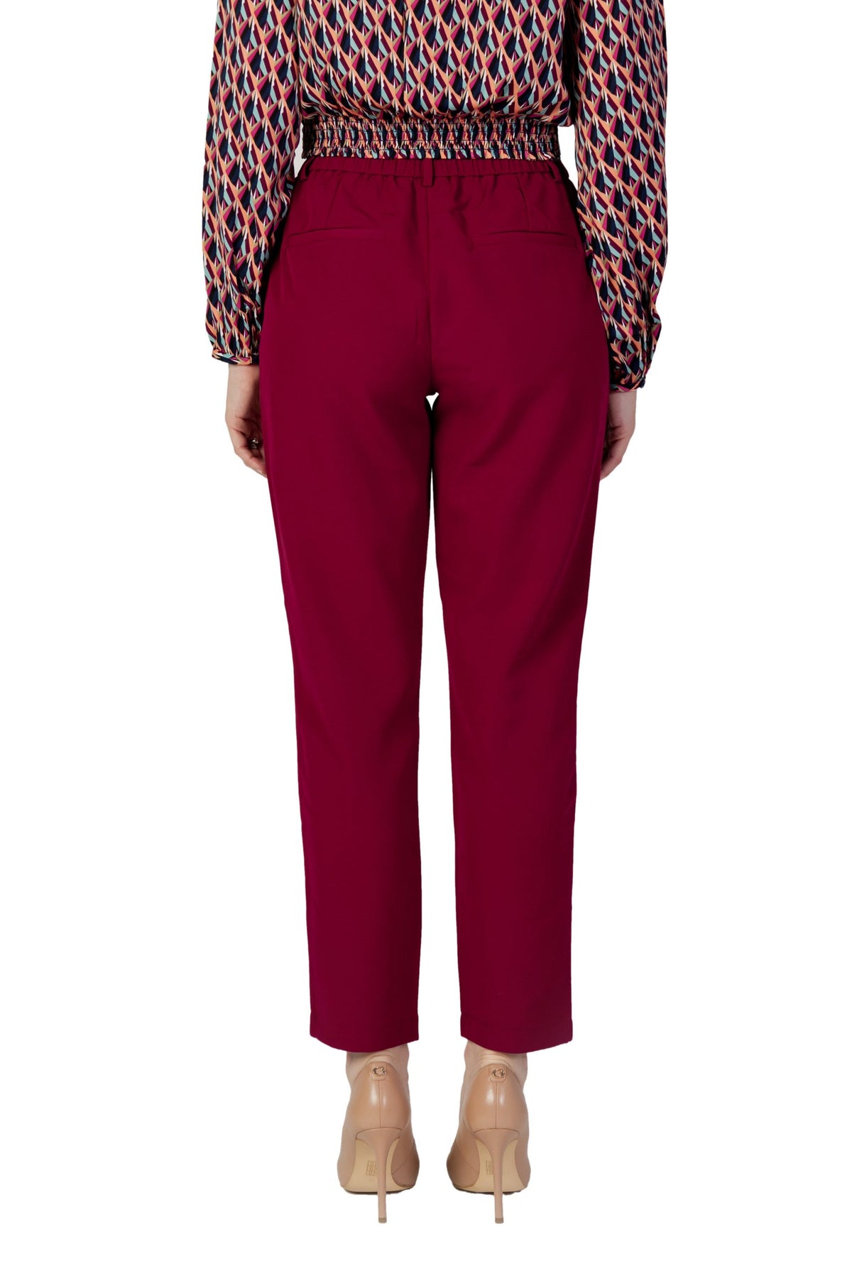 Vila Clothes Bordeauxfarbene Hose aus Polyester