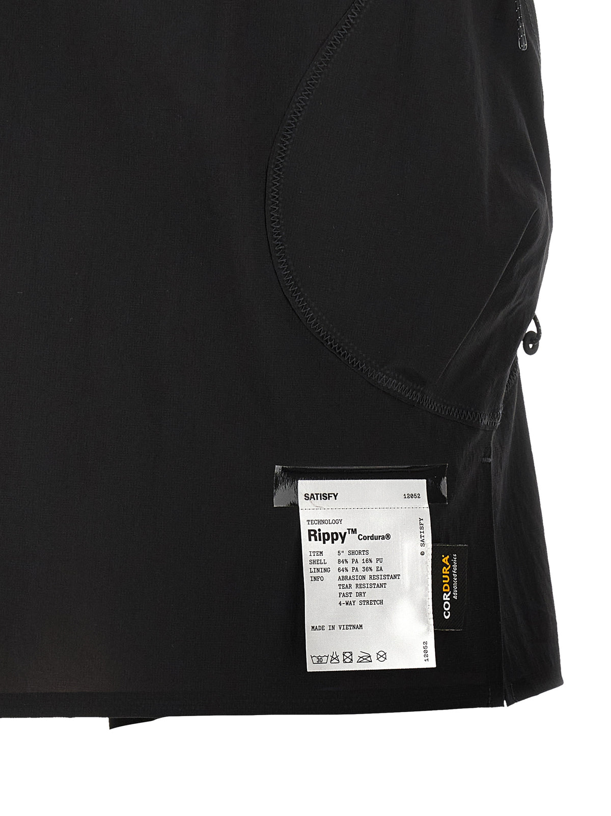 SATISFY Schwarze Polyamid-Bermudashorts