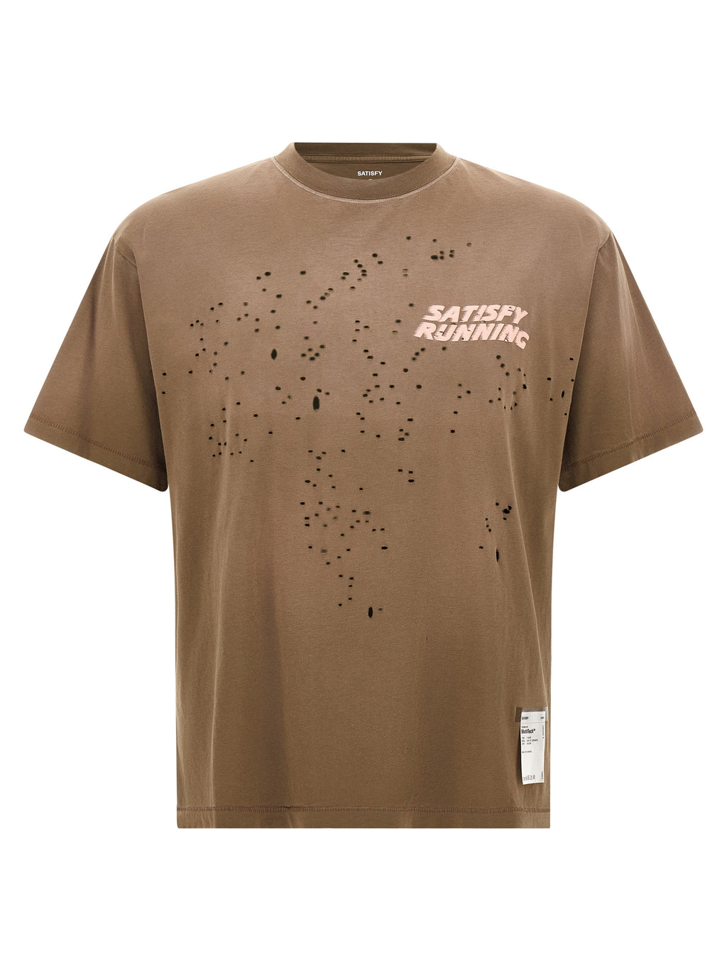 SATISFY Braunes Baumwoll-T-Shirt
