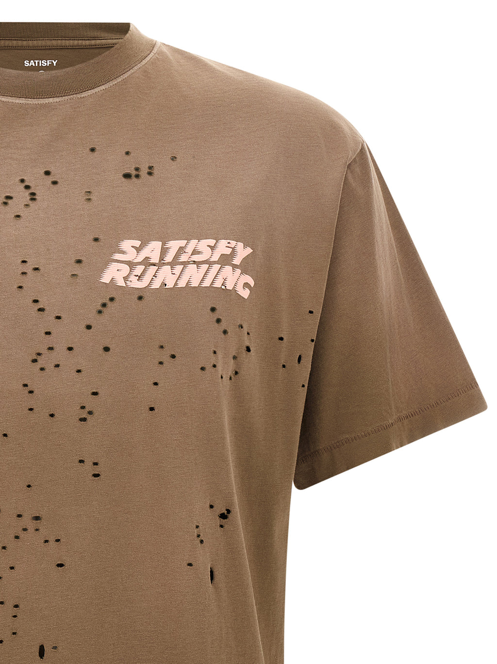 SATISFY Braunes Baumwoll-T-Shirt