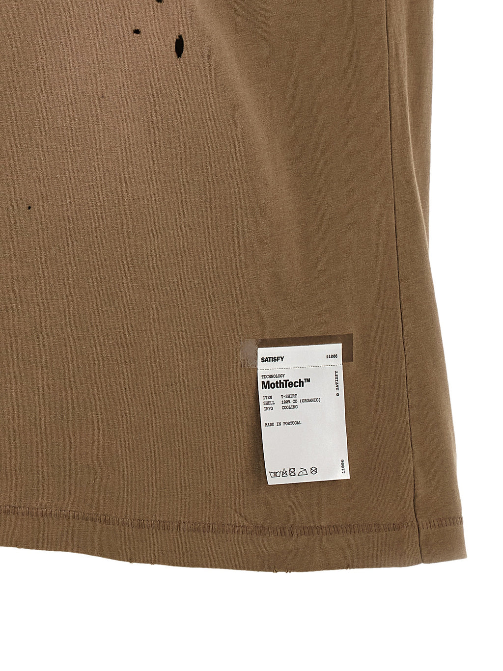SATISFY Braunes Baumwoll-T-Shirt
