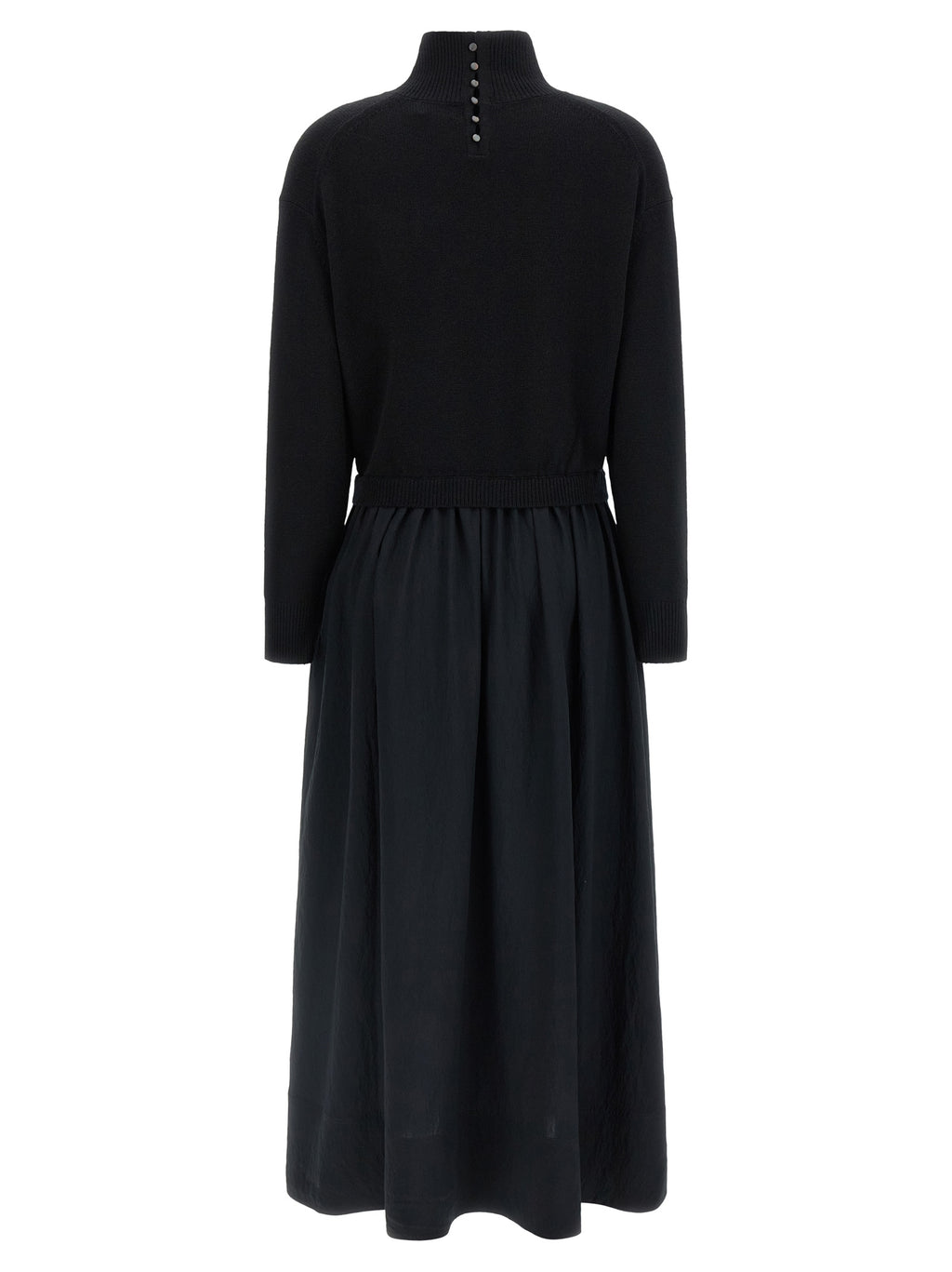 Polo Ralph Lauren Langes Wollkleid in Schwarz