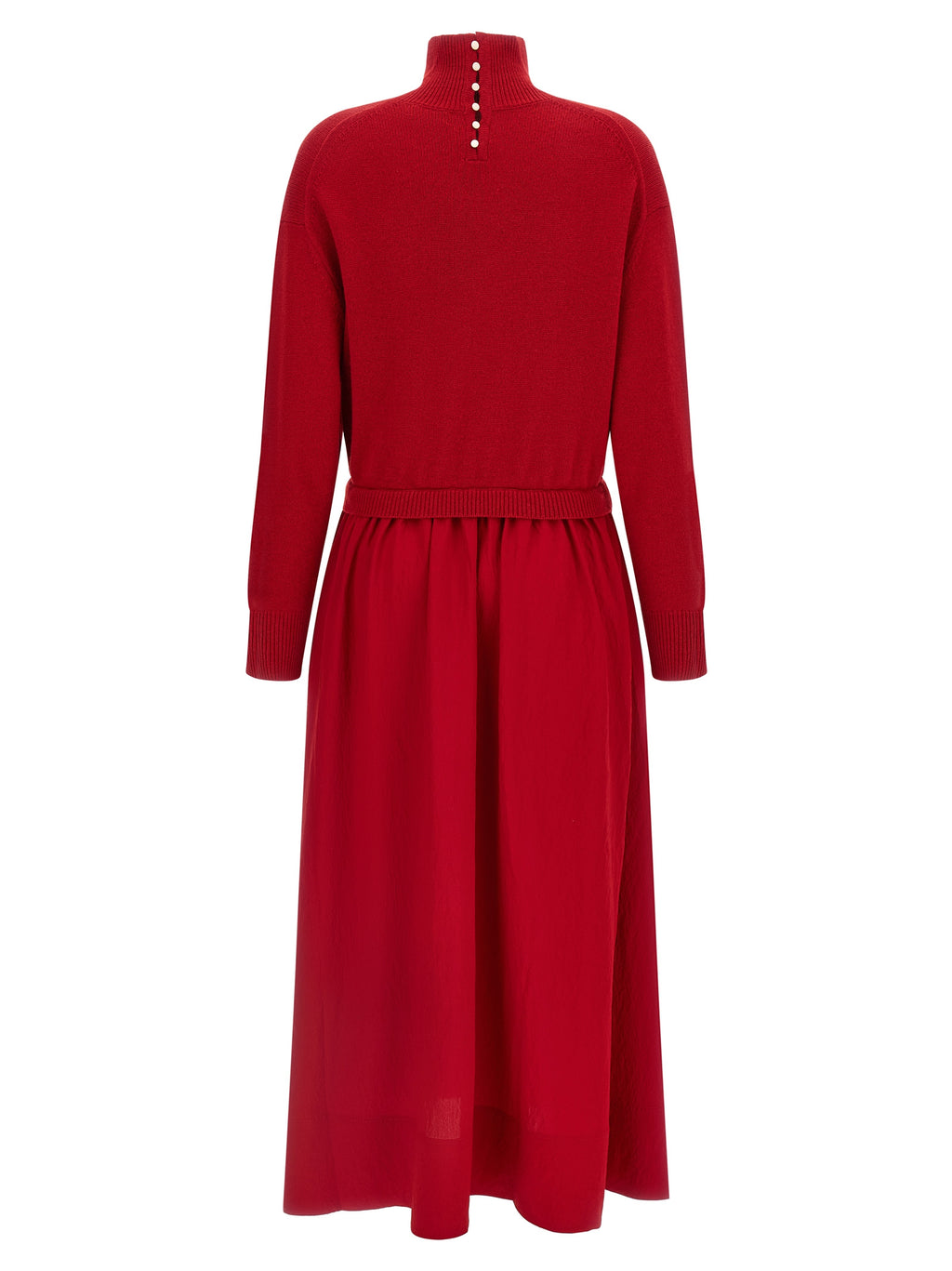 Polo Ralph Lauren Langes Rotes Wollkleid