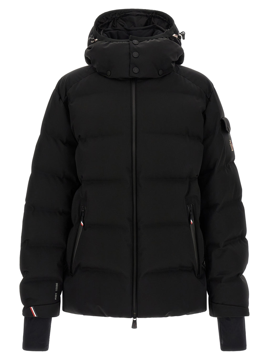 Moncler Grenoble Schwarze Polyamid-Jacke in voller Länge