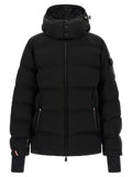 Moncler Grenoble Schwarze Polyamid-Jacke in voller Länge