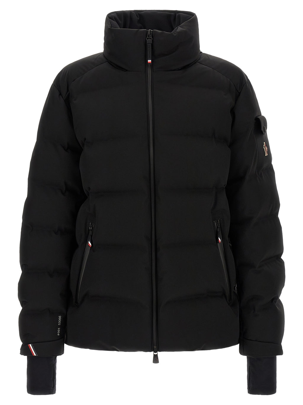 Moncler Grenoble Schwarze Polyamid-Jacke in voller Länge