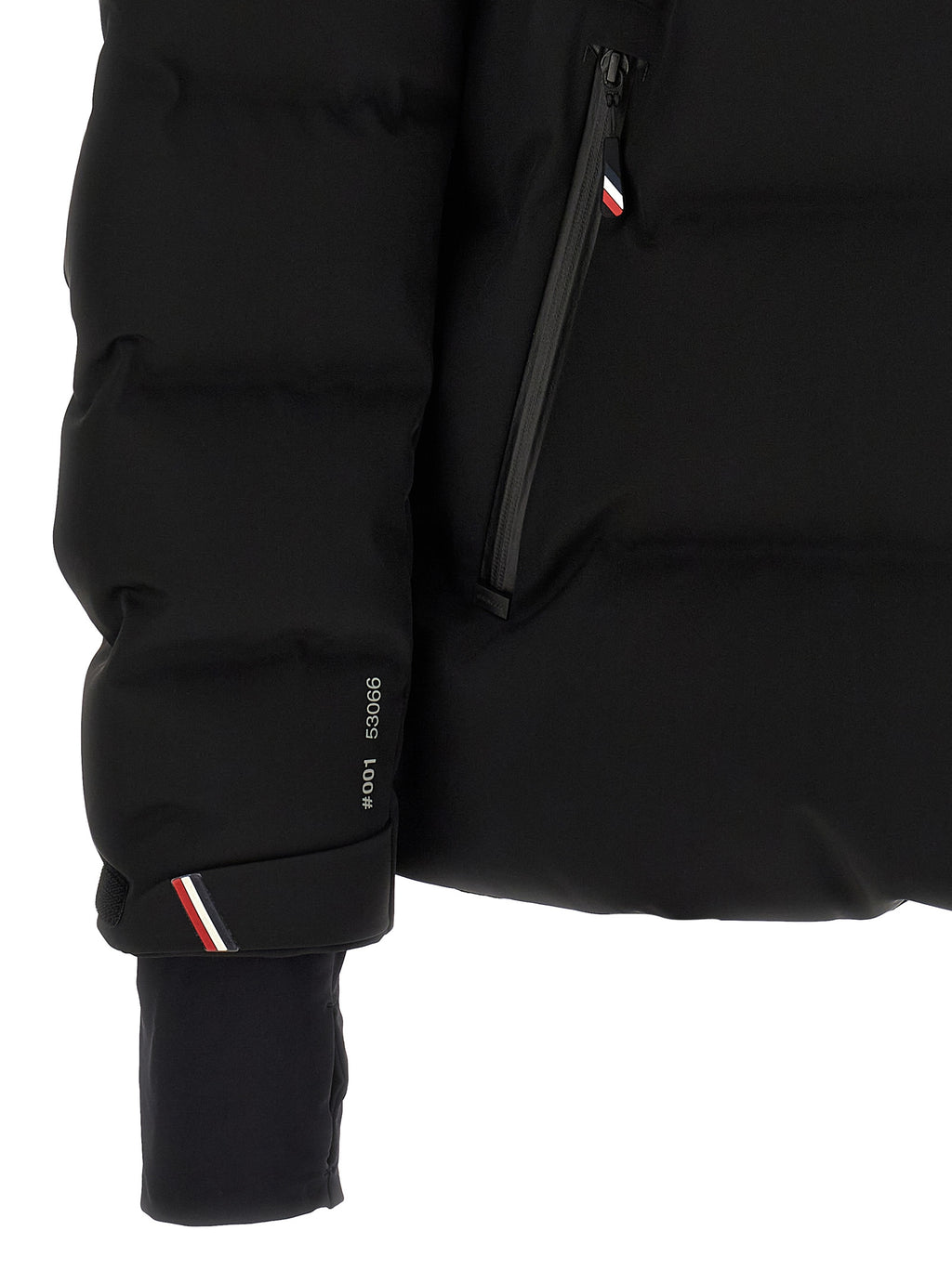 Moncler Grenoble Schwarze Polyamid-Jacke in voller Länge