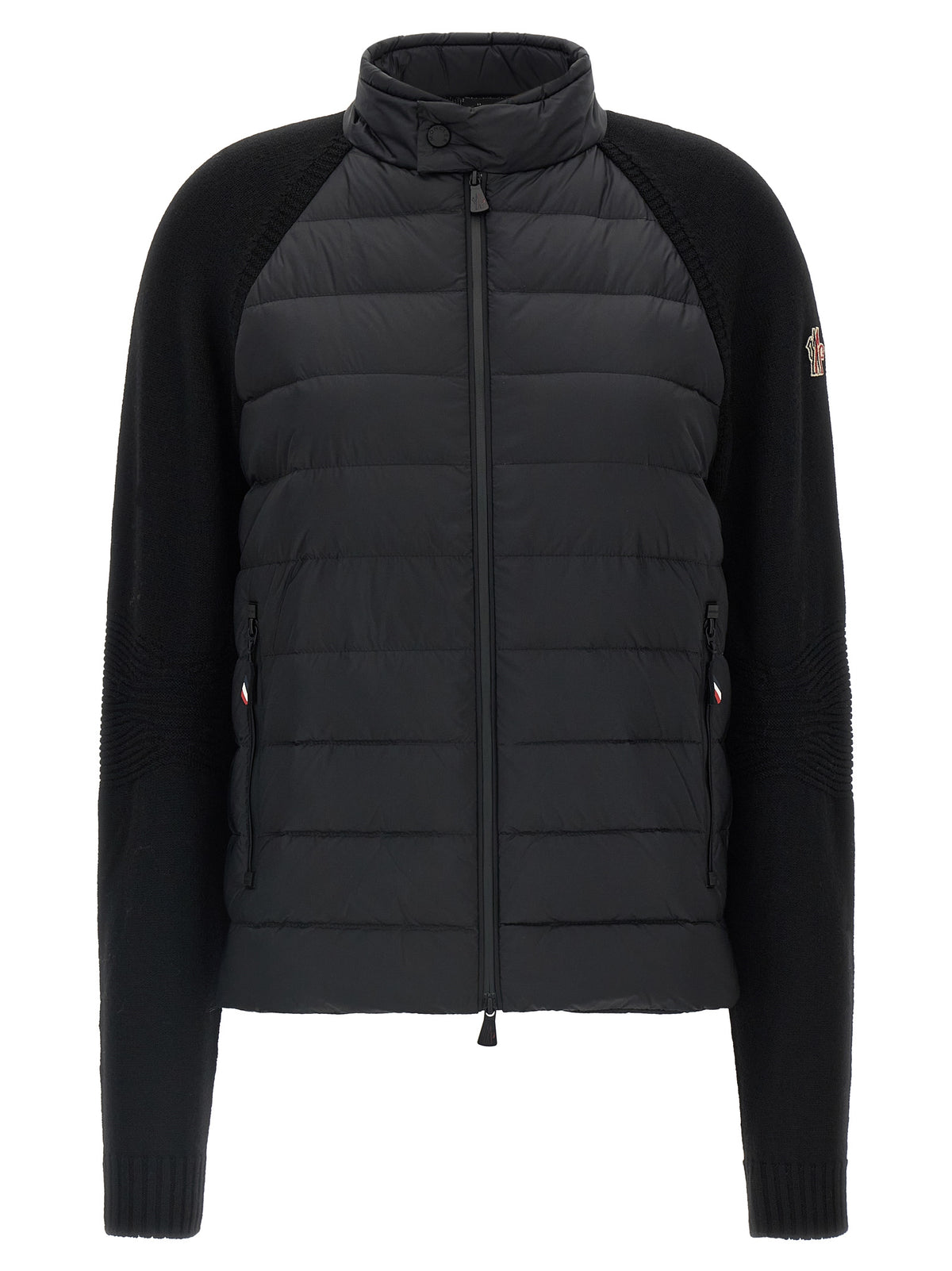 Moncler Grenoble Schwarzer Cardigan aus Polyamid